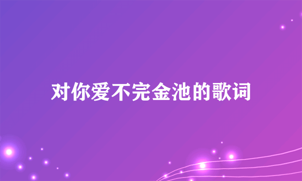 对你爱不完金池的歌词