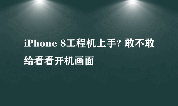 iPhone 8工程机上手? 敢不敢给看看开机画面