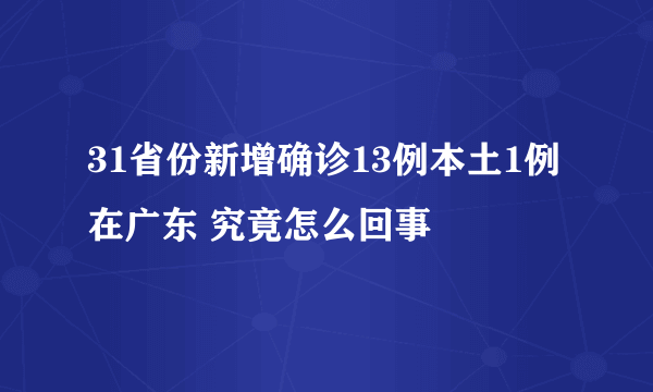 31省份新增确诊13例本土1例在广东 究竟怎么回事