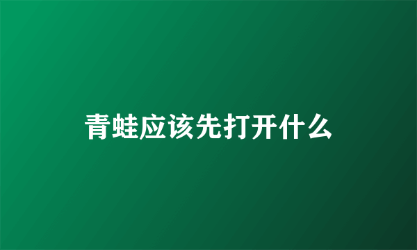 青蛙应该先打开什么