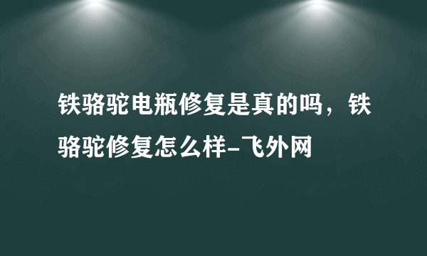 铁骆驼电瓶修复是真的吗，铁骆驼修复怎么样-飞外网