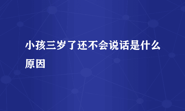 小孩三岁了还不会说话是什么原因