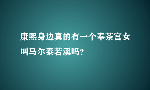 康熙身边真的有一个奉茶宫女叫马尔泰若溪吗？