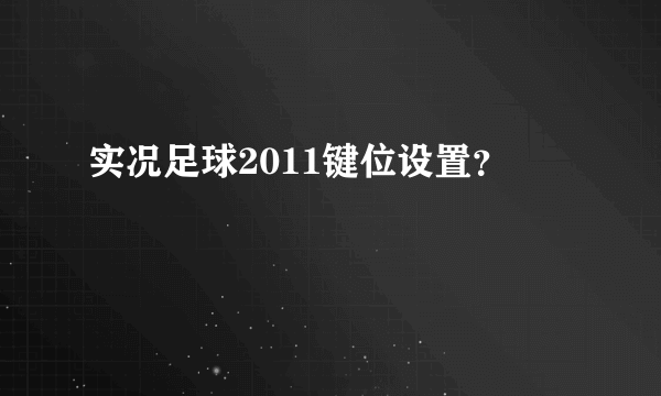 实况足球2011键位设置？