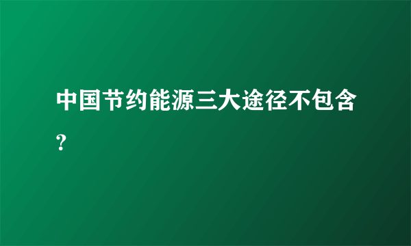 中国节约能源三大途径不包含？