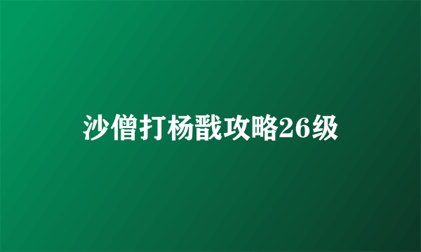 沙僧打杨戬攻略26级