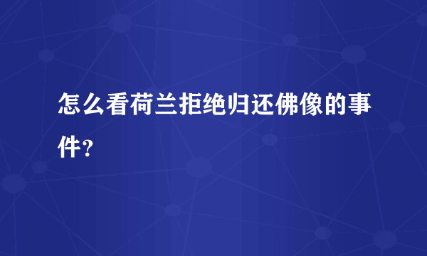 怎么看荷兰拒绝归还佛像的事件？