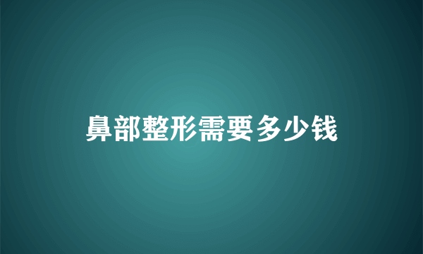 鼻部整形需要多少钱