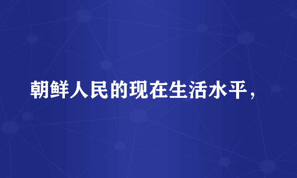 朝鲜人民的现在生活水平，