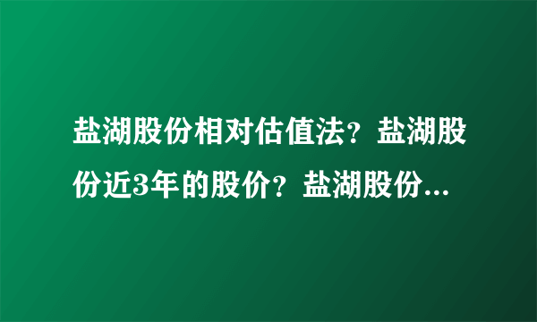 盐湖股份相对估值法？盐湖股份近3年的股价？盐湖股份 000792 股吧？