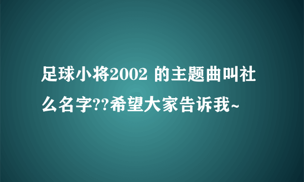 足球小将2002 的主题曲叫社么名字??希望大家告诉我~