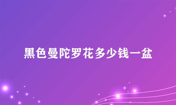 黑色曼陀罗花多少钱一盆