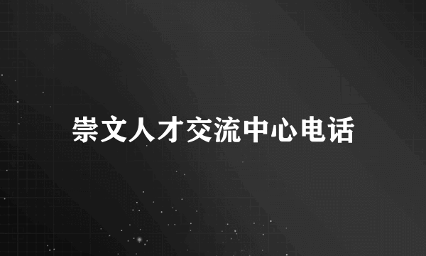 崇文人才交流中心电话