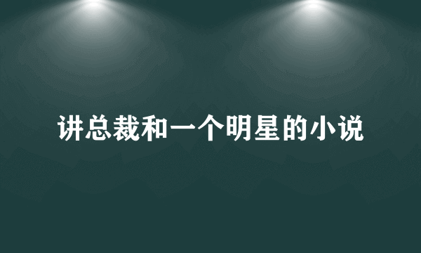 讲总裁和一个明星的小说