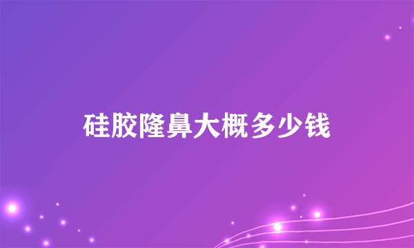 硅胶隆鼻大概多少钱