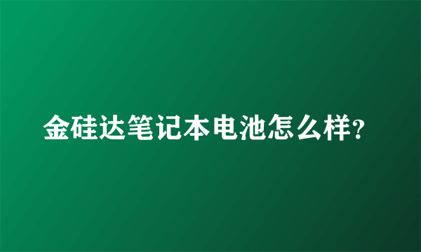 金硅达笔记本电池怎么样？