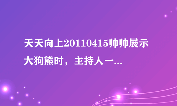 天天向上20110415帅帅展示大狗熊时，主持人一起哆嗦跳时，那舞插曲叫什么