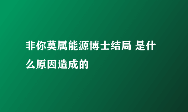 非你莫属能源博士结局 是什么原因造成的