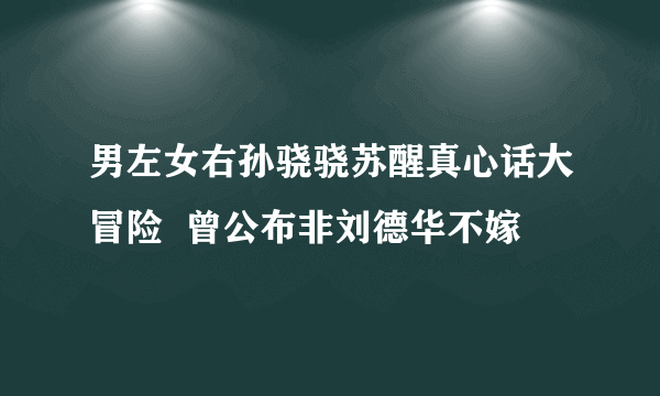 男左女右孙骁骁苏醒真心话大冒险  曾公布非刘德华不嫁