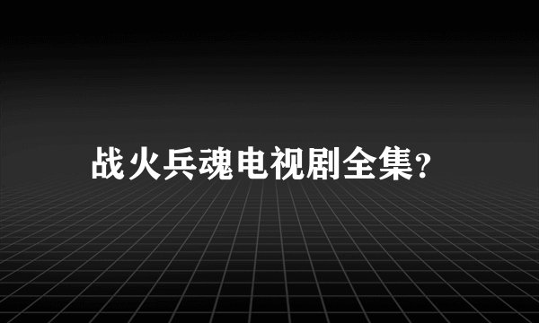 战火兵魂电视剧全集？