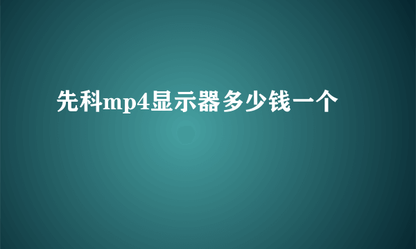 先科mp4显示器多少钱一个