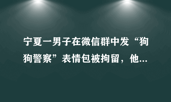 宁夏一男子在微信群中发“狗狗警察”表情包被拘留，他违反了哪些法律法规？