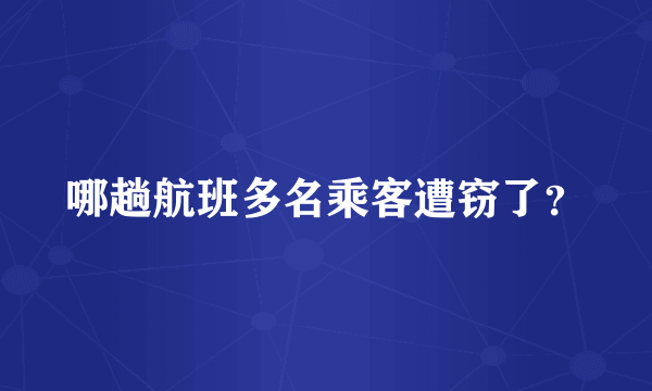 哪趟航班多名乘客遭窃了？