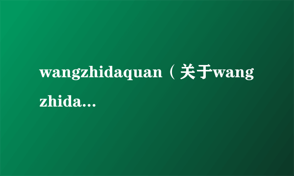 wangzhidaquan（关于wangzhidaquan的简介）