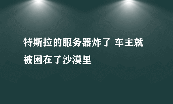 特斯拉的服务器炸了 车主就被困在了沙漠里