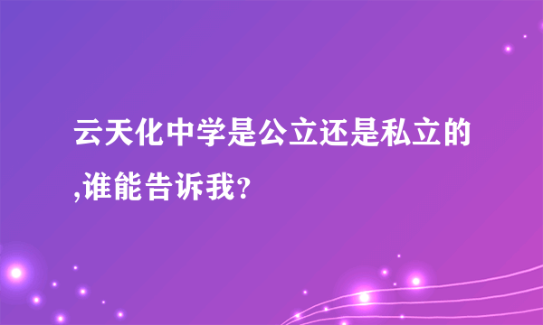 云天化中学是公立还是私立的,谁能告诉我？