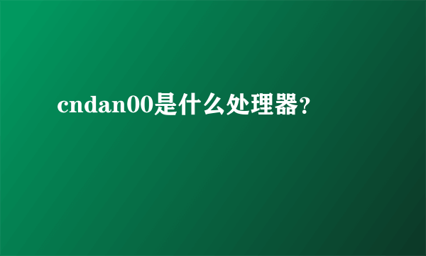 cndan00是什么处理器？