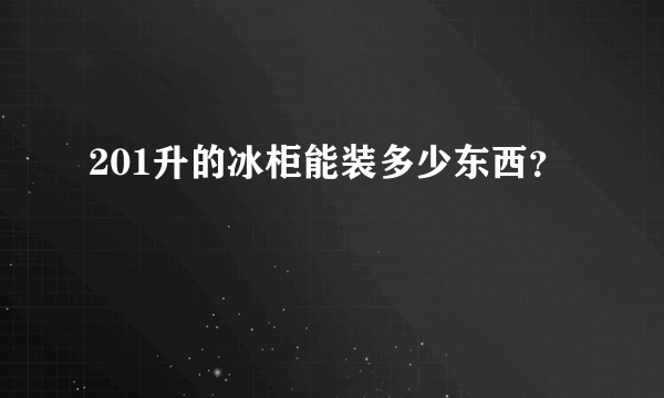 201升的冰柜能装多少东西？