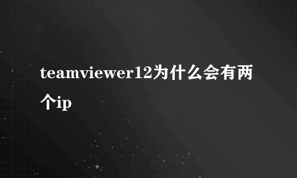 teamviewer12为什么会有两个ip