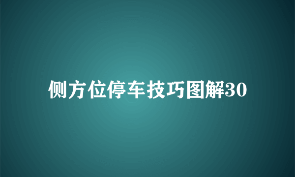 侧方位停车技巧图解30