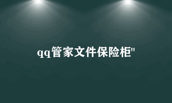 qq管家文件保险柜