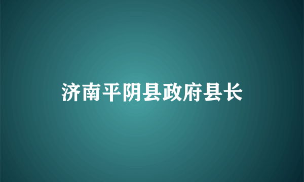 济南平阴县政府县长