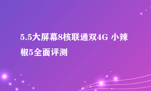 5.5大屏幕8核联通双4G 小辣椒5全面评测