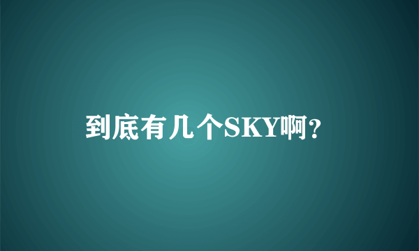 到底有几个SKY啊？