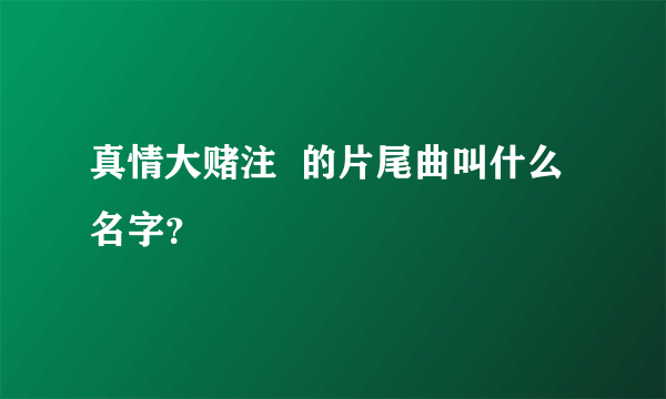 真情大赌注  的片尾曲叫什么名字？