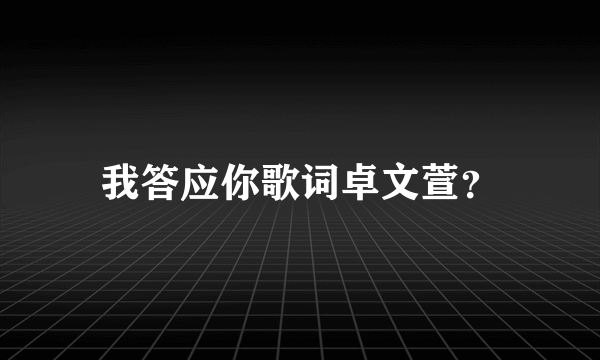 我答应你歌词卓文萱？