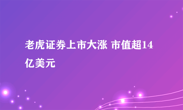 老虎证券上市大涨 市值超14亿美元