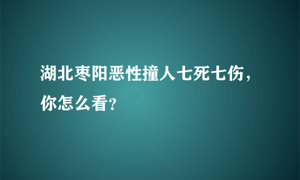 湖北枣阳恶性撞人七死七伤，你怎么看？