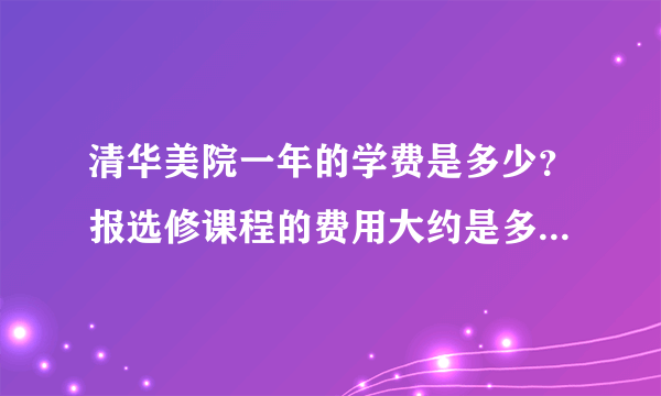 清华美院一年的学费是多少？报选修课程的费用大约是多少？总的来说一年的费用（住宿,伙食等）大约是多少