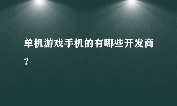 单机游戏手机的有哪些开发商？