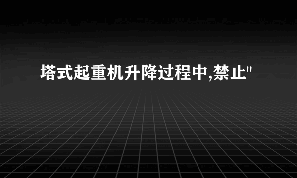 塔式起重机升降过程中,禁止