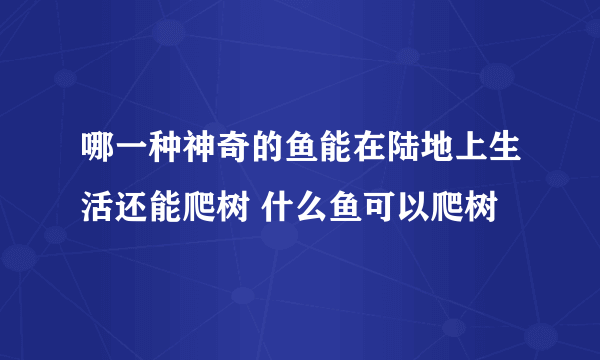 哪一种神奇的鱼能在陆地上生活还能爬树 什么鱼可以爬树