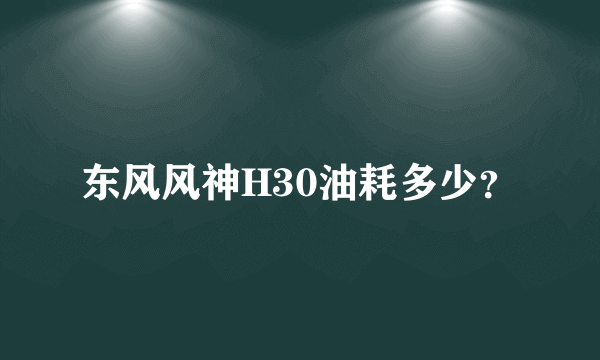 东风风神H30油耗多少？