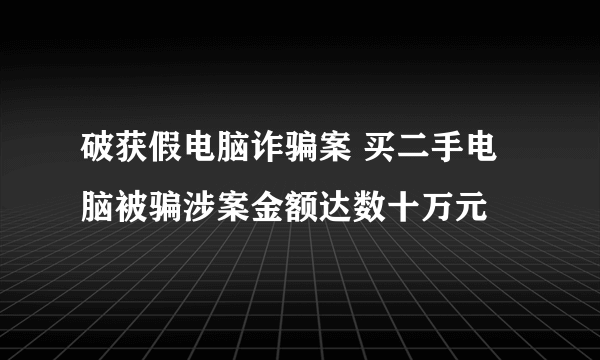 破获假电脑诈骗案 买二手电脑被骗涉案金额达数十万元