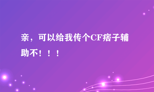 亲，可以给我传个CF痞子辅助不！！！