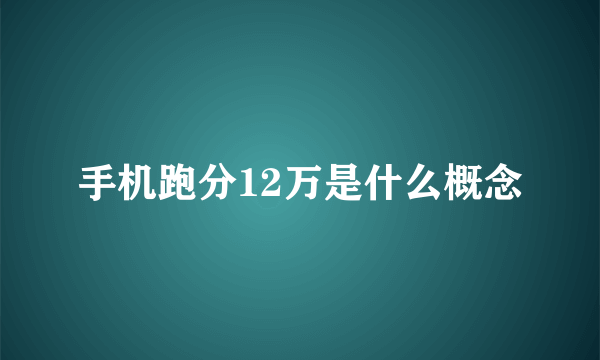 手机跑分12万是什么概念